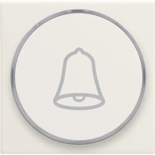 Niko 139-64007 Intense afwerkingsset met doorschijnende ring met belsymbool voor 6 A-drukknop cotton white textured