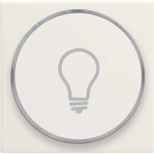 Niko 139-64008 Intense afwerkingsset met doorschijnende ring met lampsymbool voor 6 A-drukknop cotton white textured