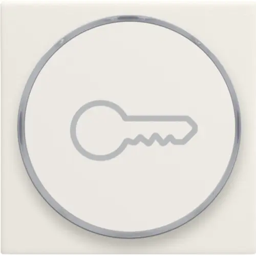 Niko 139-64009 Intense afwerkingsset met doorschijnende ring met sleutelsymbool voor 6 A-drukknop cotton white textured