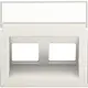 Niko 139-65400 Intense centraalplaat voor 2 RJ-data-aansluitingen met schuine uitgang cotton white textured