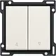 Niko 139-65914 Intense afwerkingsset voor tweevoudige rolluikdrukknop cotton white textured