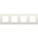 Niko 139-76400 Intense afdekplaat 4-voudig cotton white textured