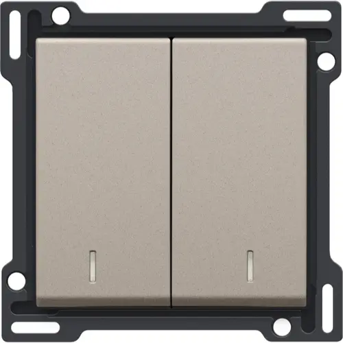 Niko 140-61507 Intense afwerkingsset met dubbele lens voor dubbele schakelaar of drukknop claystone textured
