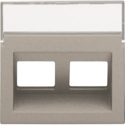 Niko 140-65400 Intense centraalplaat voor 2 RJ-data-aansluitingen met schuine uitgang claystone textured