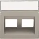 Niko 140-65400 Intense centraalplaat voor 2 RJ-data-aansluitingen met schuine uitgang claystone textured