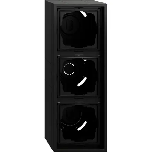 Gira 106384 opbouwbak 3-voudig F300 zwart mat