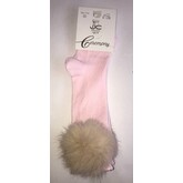 JC Socks JC Pink Pom Pom Knee High Socks