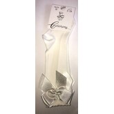 JC Socks JC cream knee high bow socks