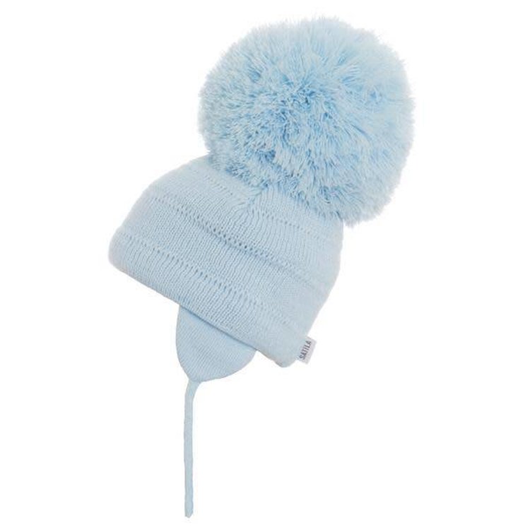 Satila Tuva Large Pom Pom Hat - Blue