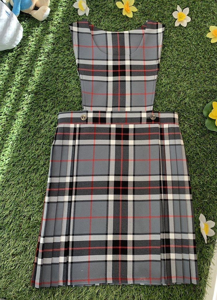 Trutex Thomson Grey/White/Red Tartan Pinafore