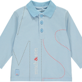 Mitch and Son Mitch & Son Peters MS1243 Pale Blue Plain Polo - 6 MONTHS