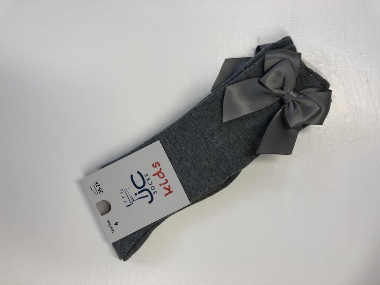 JC Socks JC 52803 Mid Grey Double Bow Sock