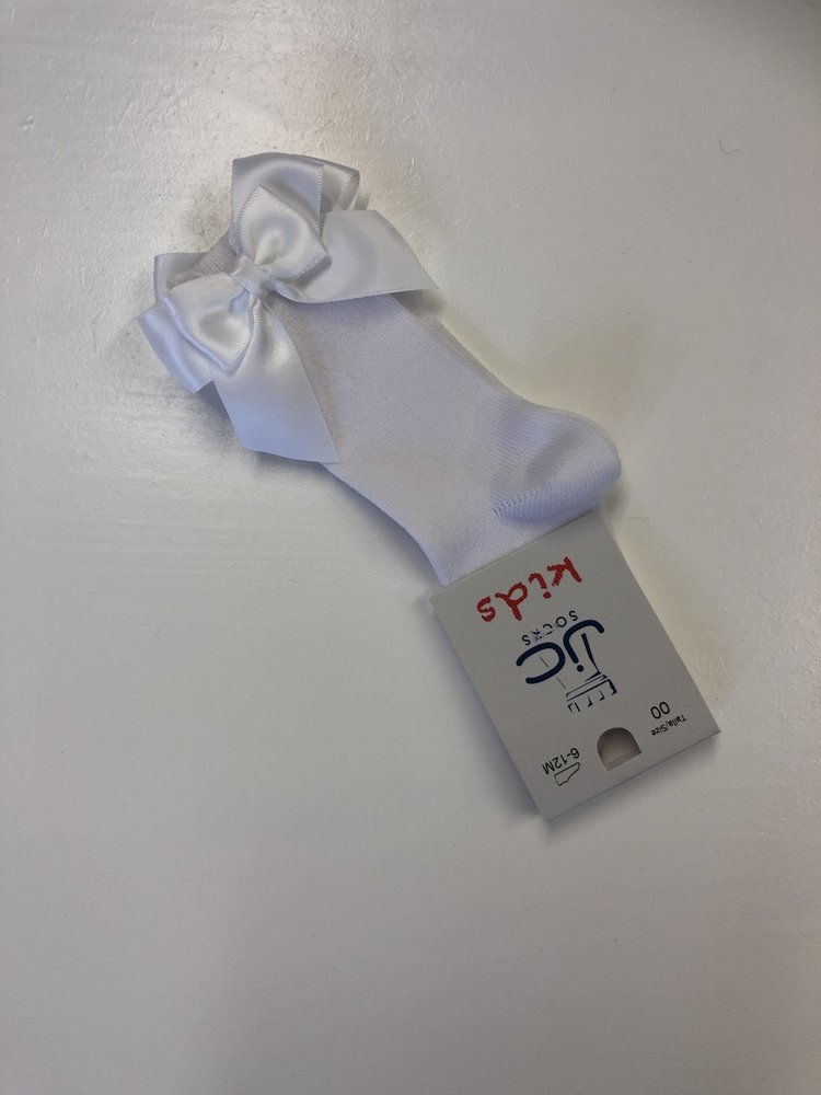 JC Socks JC 52803 White Double Bow Sock