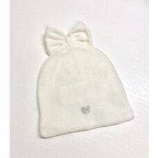 iDO Ido Ido Winter White Velour Hat with Bow - 3-6 MONTHS