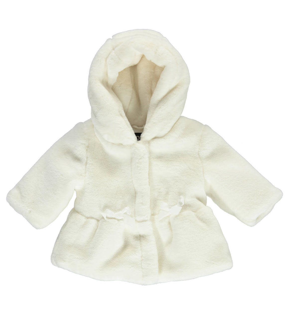 white faux fur jacket with hood