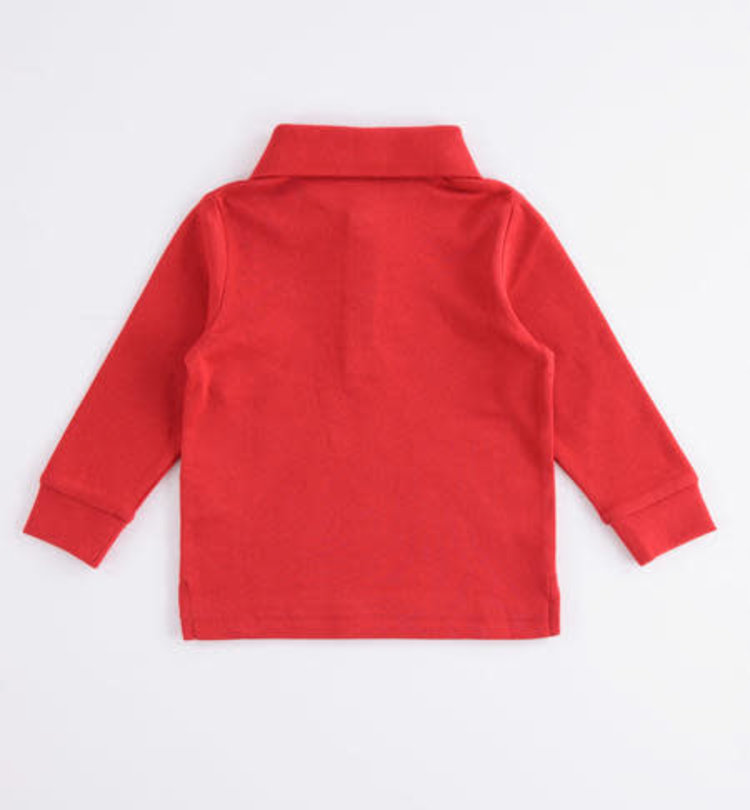 iDO Ido red long sleeve polo shirt