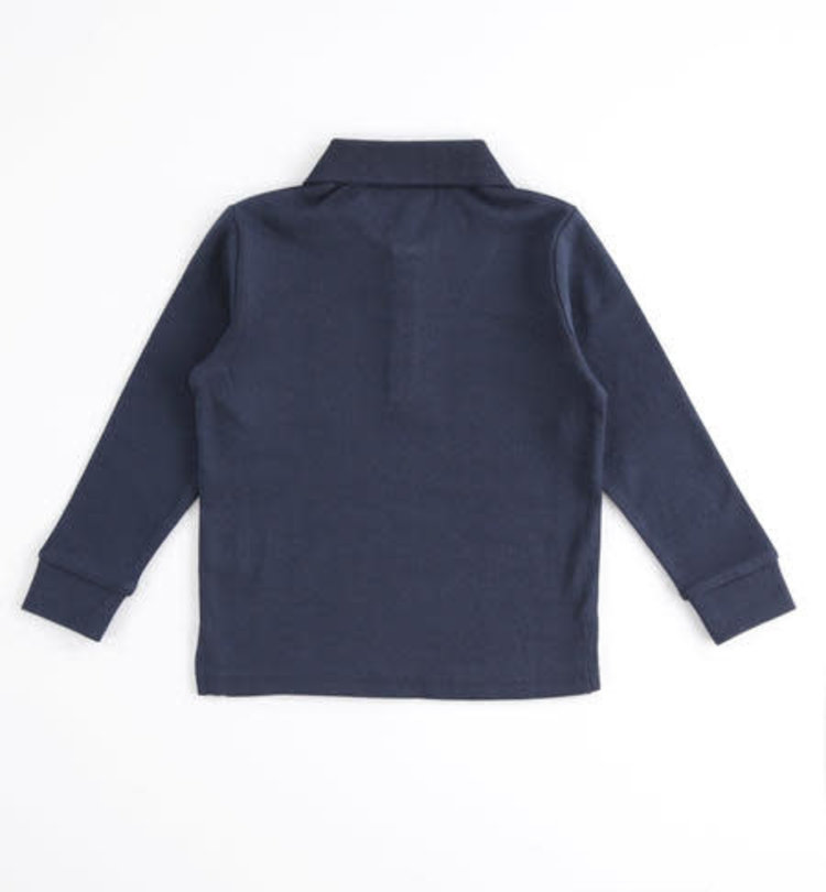 iDO Ido Navy Long Sleeve Polo shirt