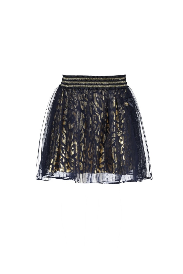 LeChic Le Chic Navy and Gold Skirt with Overlay - AGE 3-4