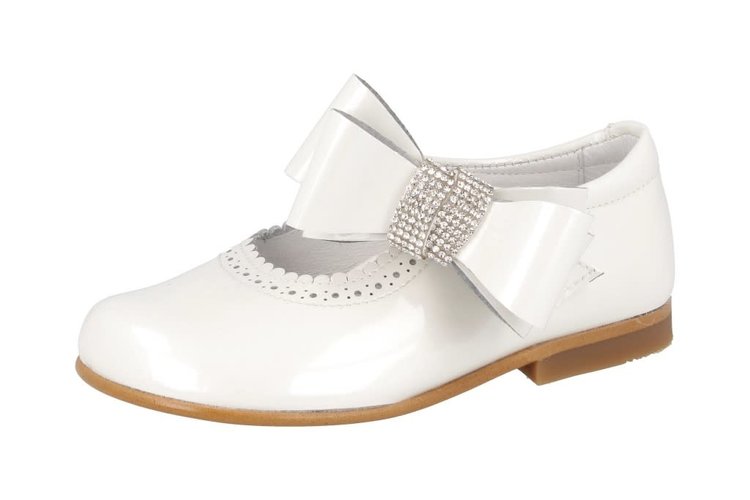 Andanines Andanines 201868 White Patent With Crystal Bow - SIZE 37