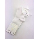 JC Socks JC Socks  32636-1 white sock with satin bow