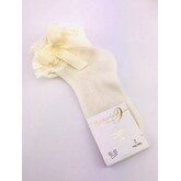 JC Socks JC Socks 32629-2 Ivory Lace Fill With Bow ( Fine Sock)