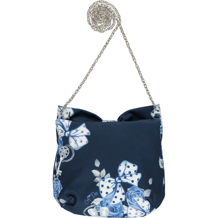 ADee Hazel Navy Print Bows and Roses Bag