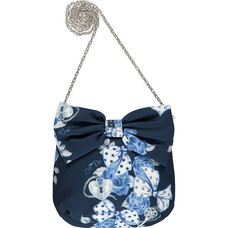 ADee Hazel Navy Print Bows and Roses Bag