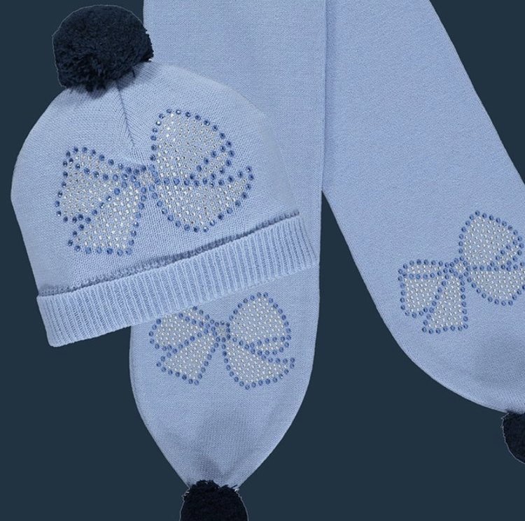 ADee Hermioni Blue Rose Bow Hat - SMALL