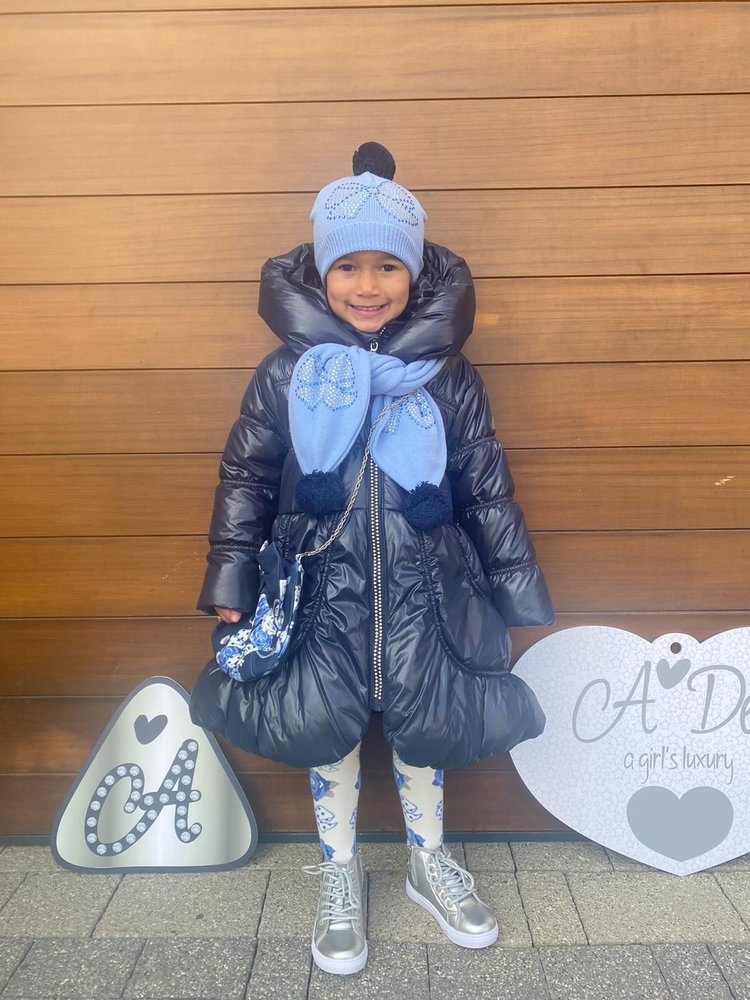 ADee Hermioni Blue Rose Bow Hat - SMALL