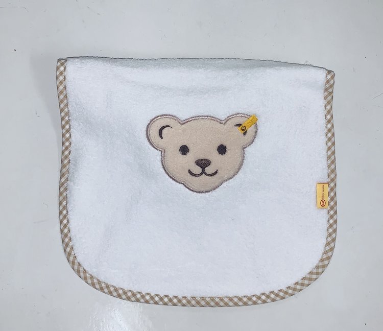 Steiff Bear Bib - White