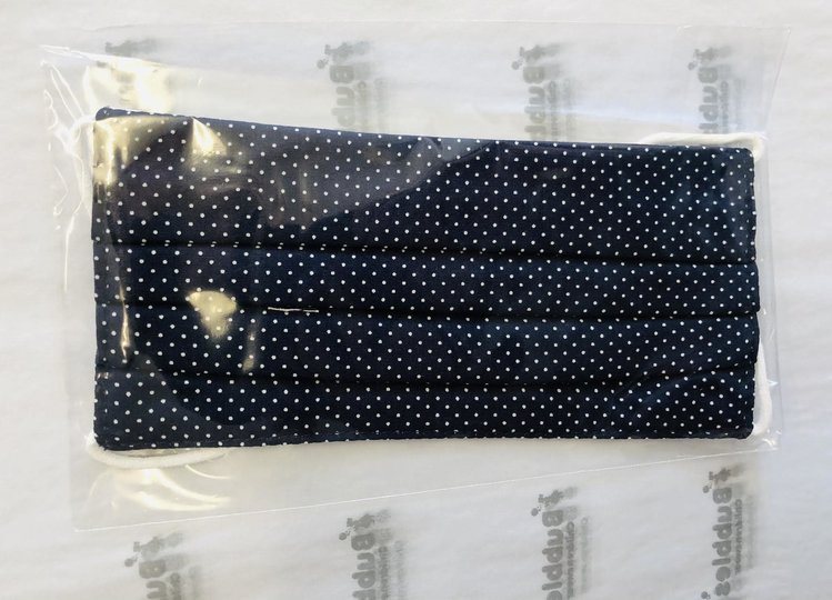 Face Mask navy dot - Children Age 4 -10