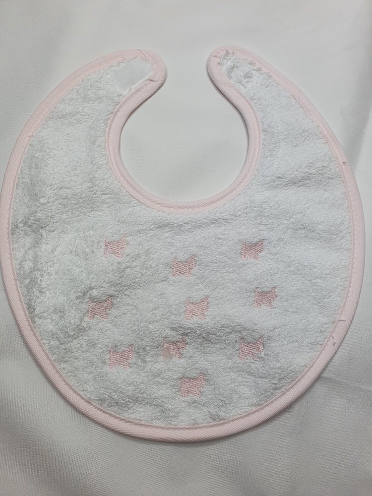 Babidu Babidu Velcro round pink bib