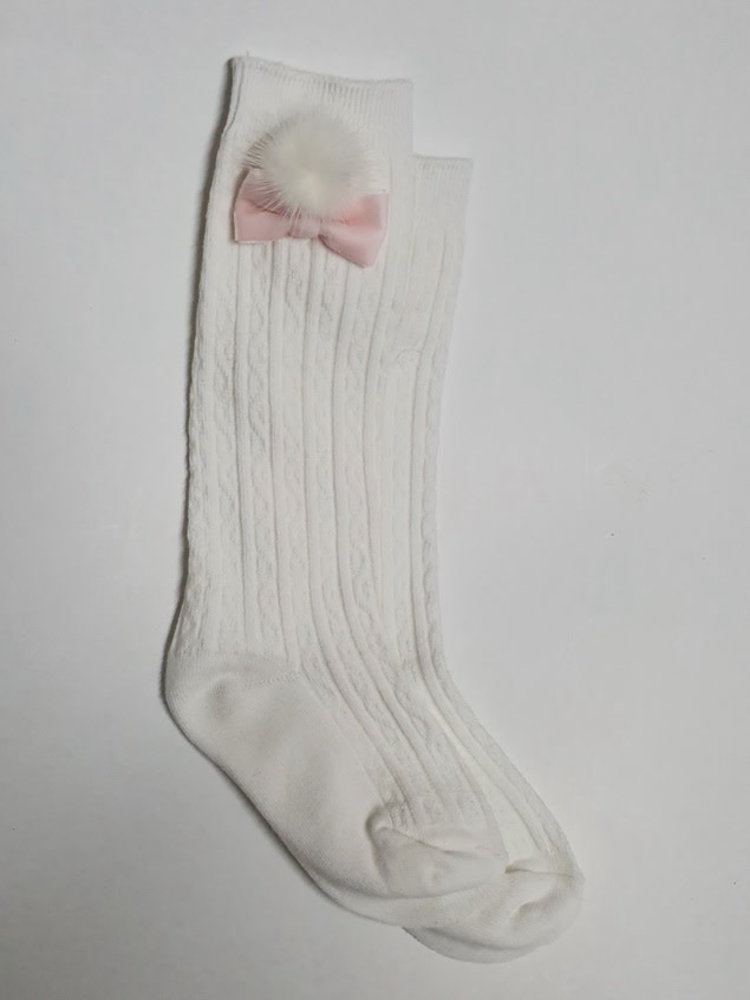 DAGA Daga White Sock with Pink Bow - AGE 5-8