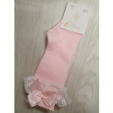 JC Socks JC Pink Sock With White Lace Frill