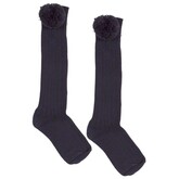Patachou Patachou Navy Pom Pom Socks