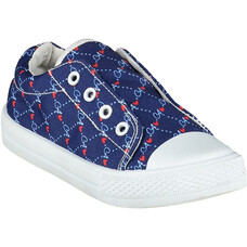 ADee Adee Laceless Printed Canvas Trainer - French Navy