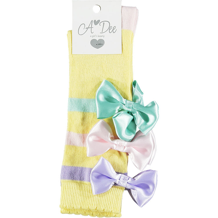 ADee Adee ORR Ribbon Bow Knee High Sock Lemon Cake
