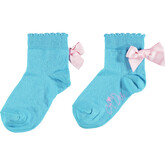 ADee Adee Nic Blue Jewel Bow Ankle Sock