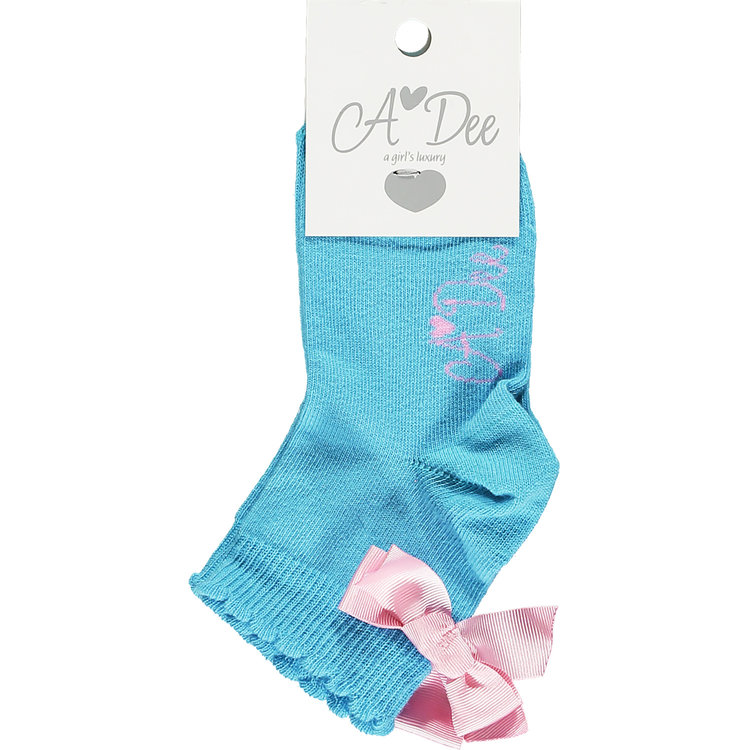 ADee Adee Nic Blue Jewel Bow Ankle Sock