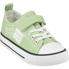 Mitch and Son Mitch & Son Stamp Canvas Logo Trainer Green