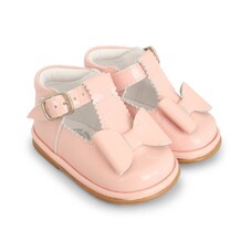 Fofito Sabina Pink 2383 Patent T-Bar with Bow