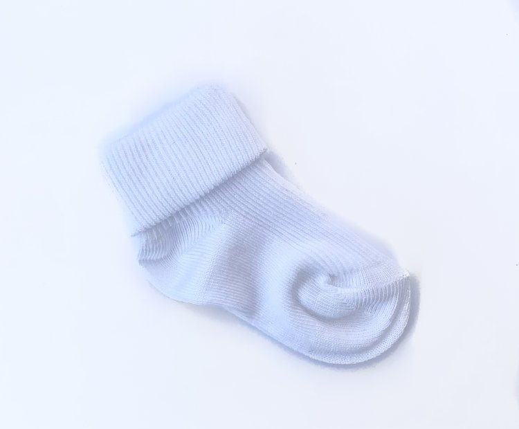 JC Socks JC Sock Baby White Cuff Ankle Sock