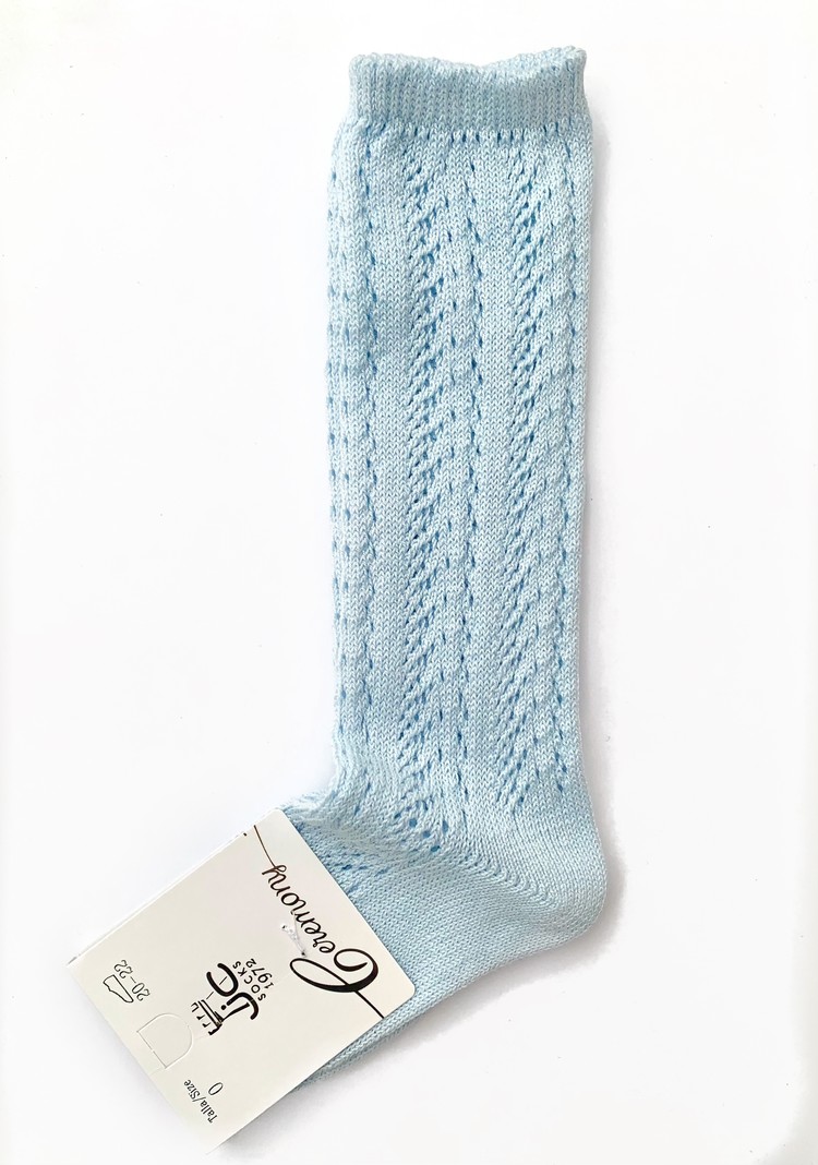 JC Socks JC Socks Blue Fine Knit Knee High Socks 31950