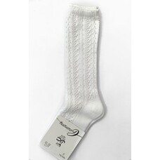 JC Socks JC Socks White Fine Knit Knee High 31950