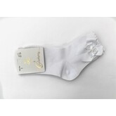 JC Socks JC Socks White Ankle Sock with Bow & Pearl Detail 32634