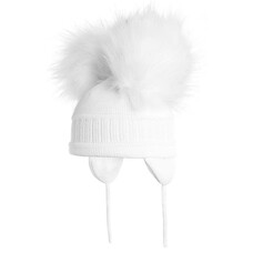Satila White Tindra Double Pom Pom Hat