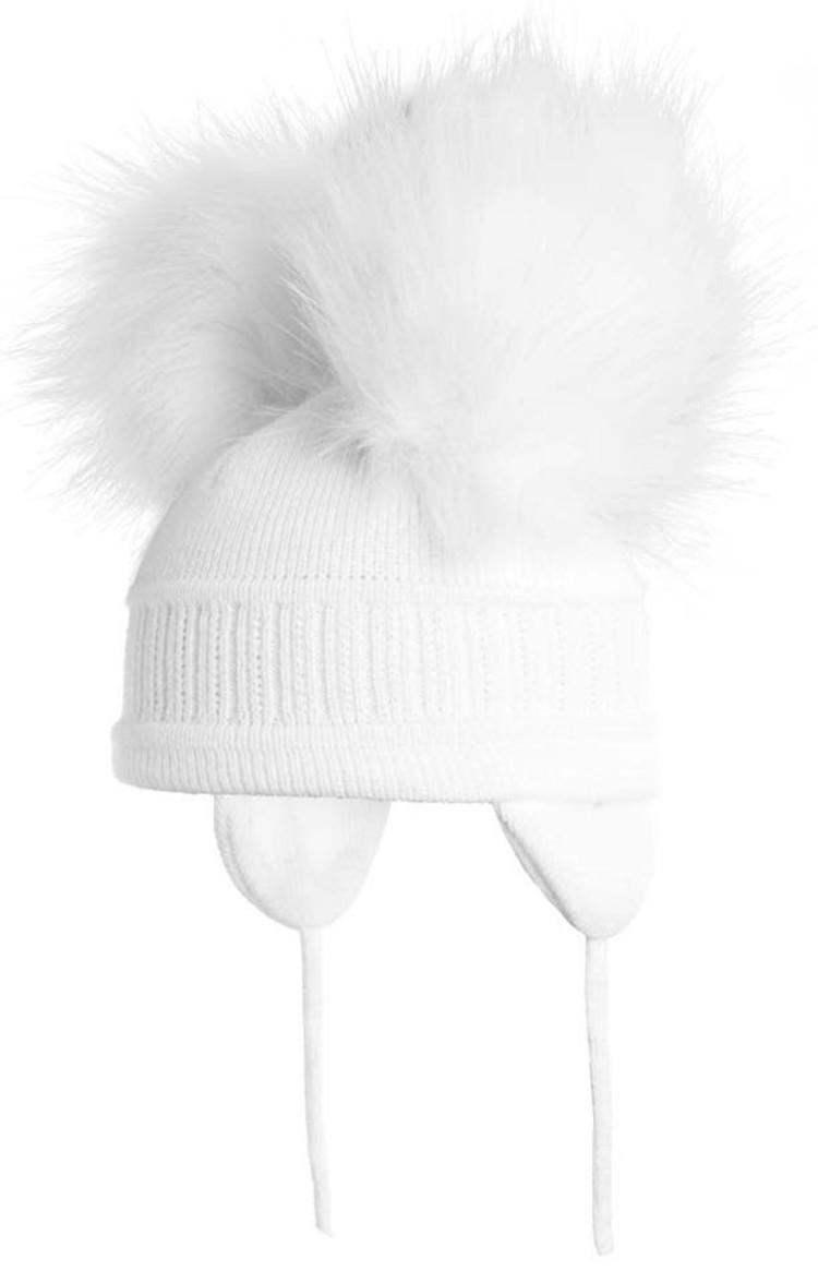 Satila White Tindra Double Pom Pom Hat