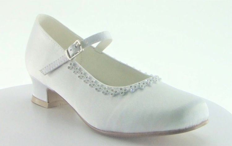 Little People Little People Diamante Satin Shoe 5804