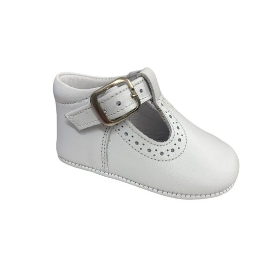 white leather pram with crystals