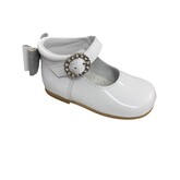 Andanines Andanines White Patent Glitter Bow Shoe - 192830 - SIZE 21